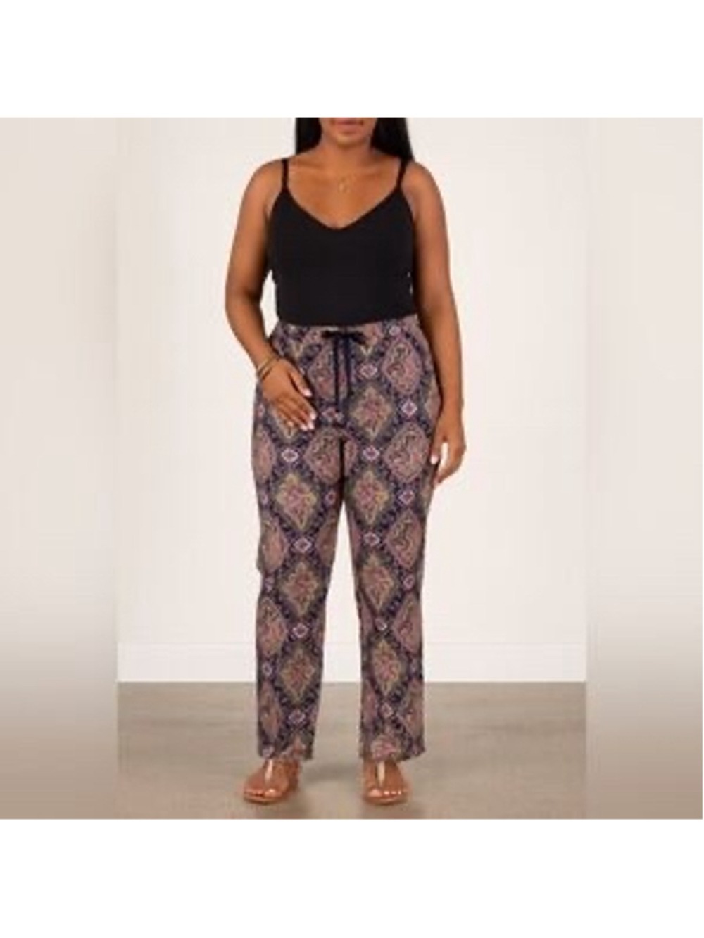 Women's Sundance Madora Paisley Jogger Pants Size M Blue Pink